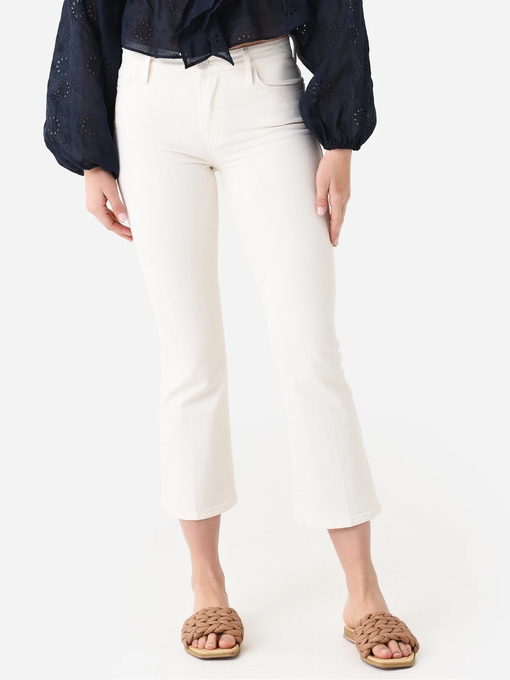 NWOT Frame White Le Crop Mini Boot Jeans Sz 26
